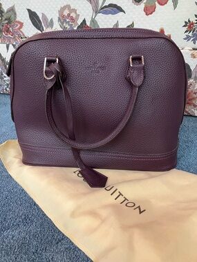 Louis Vuitton Knock Off in AubergineTextured Leather with dust cover